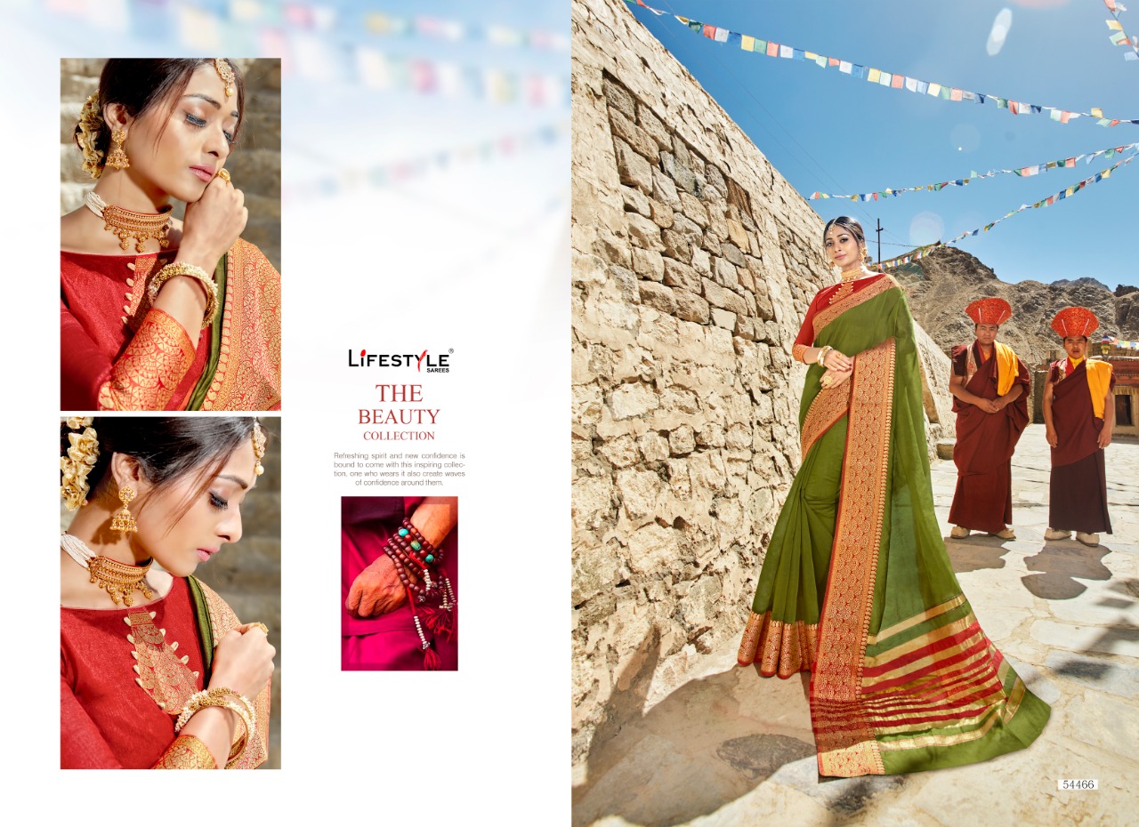 Lavanyam Vol-5 By Lifestyle 54461 To 54472 Series Designer Indian Traditional Wear Collection Beautiful Stylish Fancy Colorful Party Wear & Occasional Wear Weaving Silk Sarees At Wholesale Price