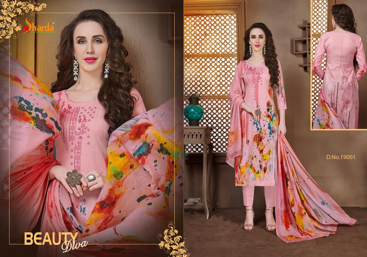 Lavina Gulzar Vol-19 By Sharda 19001 To 19006 Series Designer Festive Suits Collection Beautiful Stylish Fancy Colorful Party Wear & Occasional Wear Pure Lone Digital Printed With Embroidery Dresses At Wholesale Price