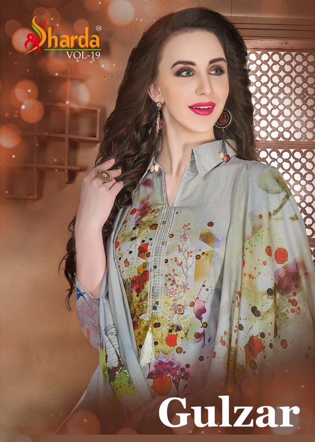 Lavina Gulzar Vol-19 By Sharda 19001 To 19006 Series Designer Festive Suits Collection Beautiful Stylish Fancy Colorful Party Wear & Occasional Wear Pure Lone Digital Printed With Embroidery Dresses At Wholesale Price