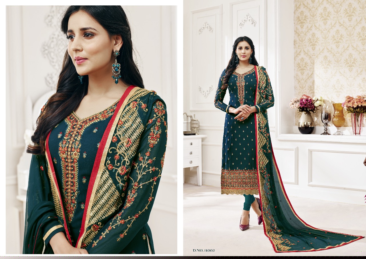 Lavli Vol-11 By Lavli Fashion 11001 To 11006 Series Beautiful Stylish Designer Printed And Embroidered Party Wear Occasional Wear Georgette Embroidered Dresses At Wholesale Price