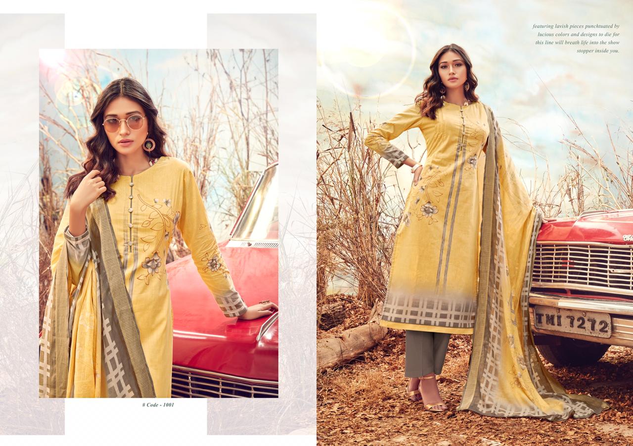 Lawn Coll By Kaabil 1001 To 1008 Series Beautiful Suits Stylish Colorful Fancy Casual Wear & Ethnic Wear Pure Lawn Cotton Printed Dresses At Wholesale Price