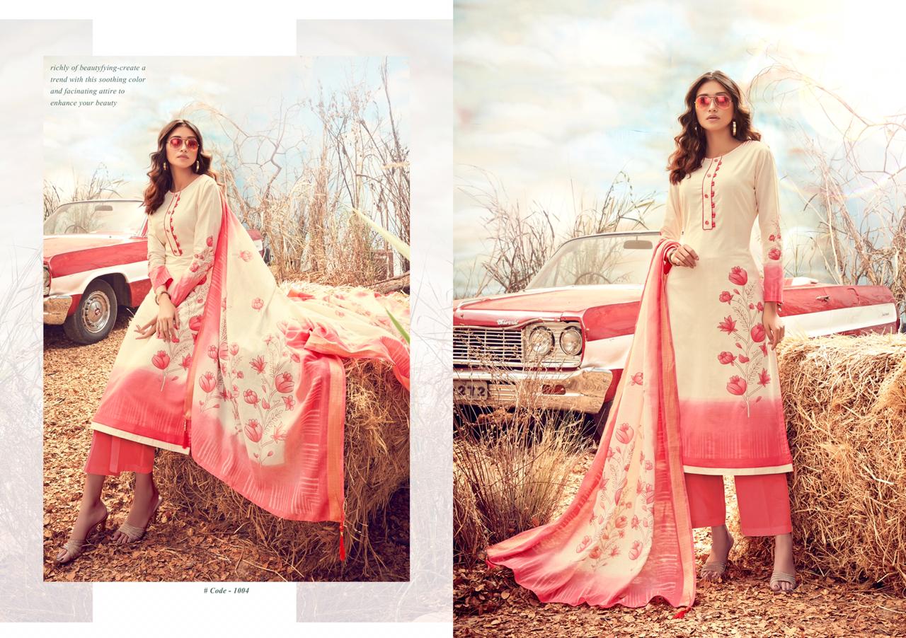 Lawn Coll By Kaabil 1001 To 1008 Series Beautiful Suits Stylish Colorful Fancy Casual Wear & Ethnic Wear Pure Lawn Cotton Printed Dresses At Wholesale Price