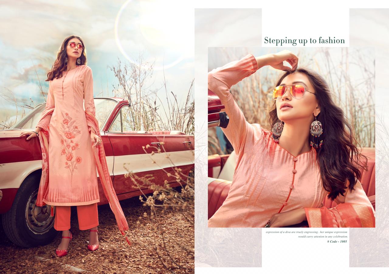 Lawn Coll By Kaabil 1001 To 1008 Series Beautiful Suits Stylish Colorful Fancy Casual Wear & Ethnic Wear Pure Lawn Cotton Printed Dresses At Wholesale Price