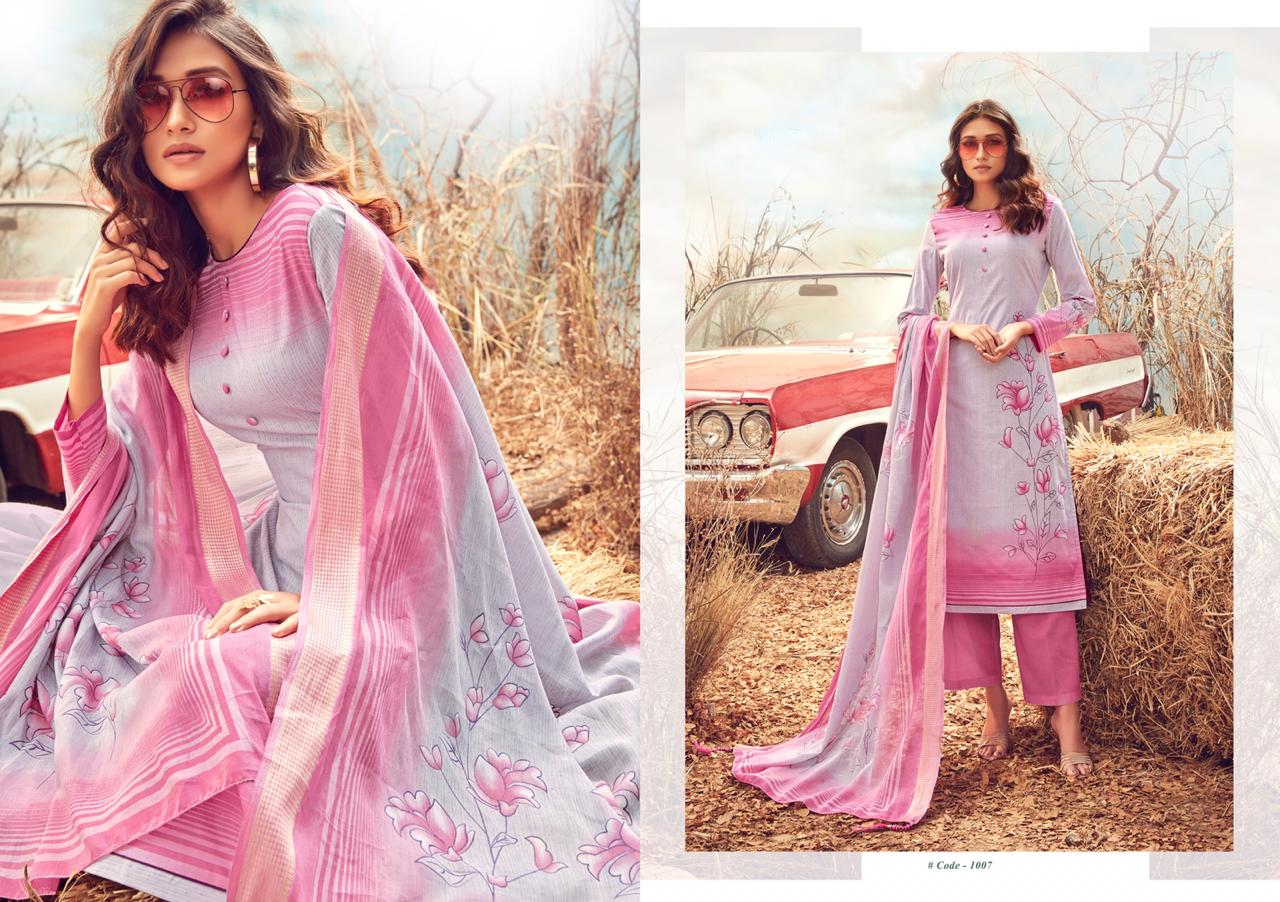 Lawn Coll By Kaabil 1001 To 1008 Series Beautiful Suits Stylish Colorful Fancy Casual Wear & Ethnic Wear Pure Lawn Cotton Printed Dresses At Wholesale Price