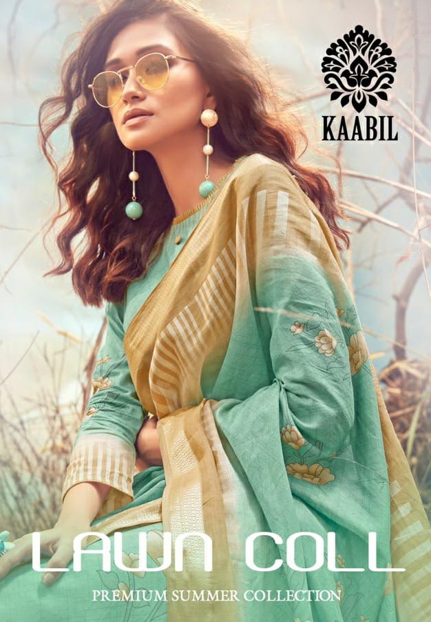 Lawn Coll By Kaabil 1001 To 1008 Series Beautiful Suits Stylish Colorful Fancy Casual Wear & Ethnic Wear Pure Lawn Cotton Printed Dresses At Wholesale Price