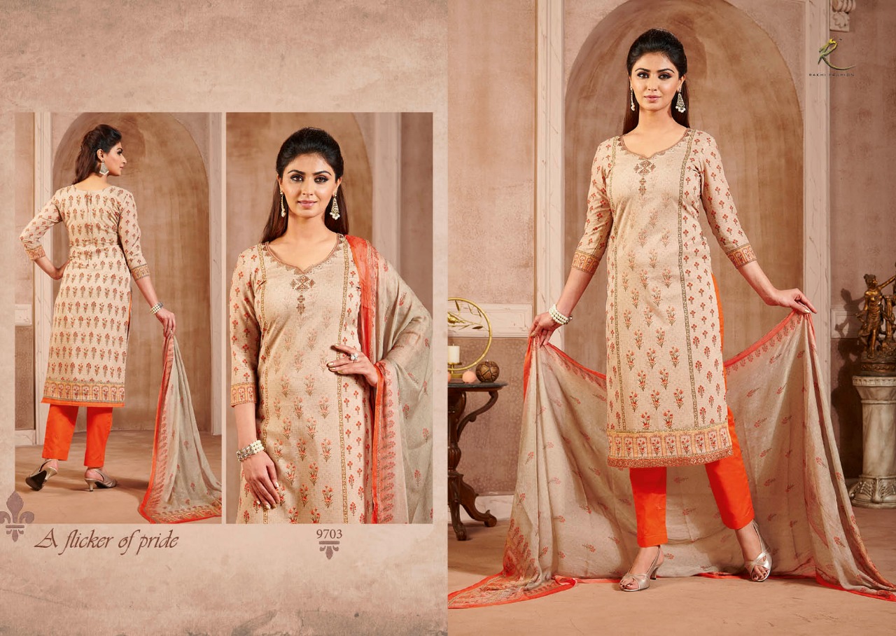 Lawn Cotton By Rakhi Fashion 9701 To 9707 Series Beautiful Stylish Fancy Colorful Casual Wear & Ethnic Wear Collection Lawn Cotton Print With Embroidered Dresses At Wholesale Price