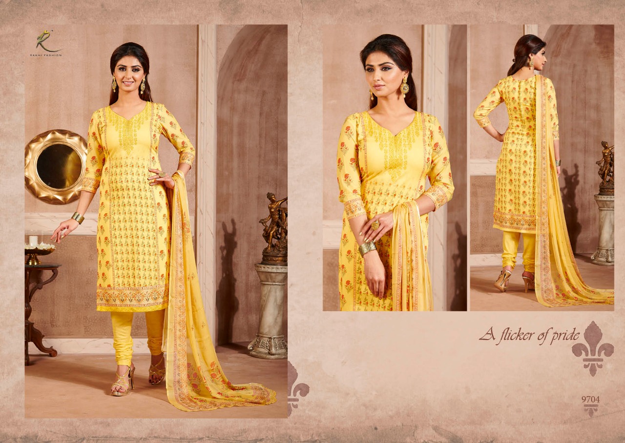 Lawn Cotton By Rakhi Fashion 9701 To 9707 Series Beautiful Stylish Fancy Colorful Casual Wear & Ethnic Wear Collection Lawn Cotton Print With Embroidered Dresses At Wholesale Price