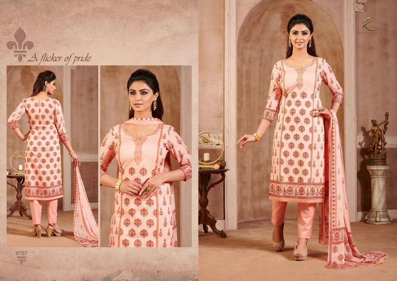 Lawn Cotton By Rakhi Fashion 9701 To 9707 Series Beautiful Stylish Fancy Colorful Casual Wear & Ethnic Wear Collection Lawn Cotton Print With Embroidered Dresses At Wholesale Price