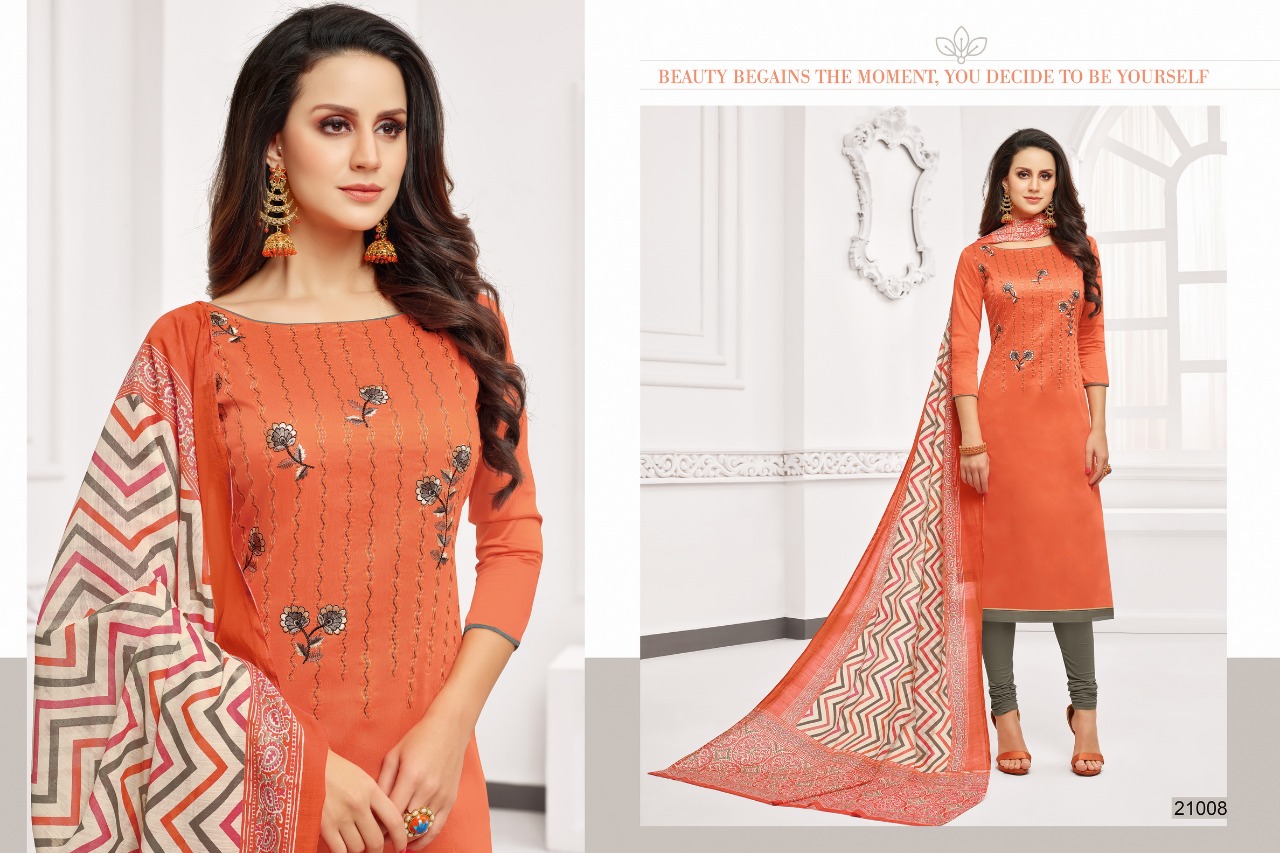 Lerissa By Kapil Tex 21001 To 21012 Series Beautiful Pakistani Suits Colorful Stylish Fancy Casual Wear & Ethnic Wear Soft Cotton Embroidery Dresses At Wholesale Price