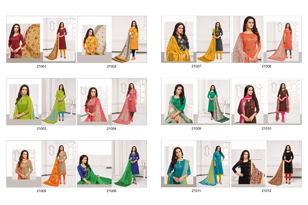 Lerissa By Kapil Tex 21001 To 21012 Series Beautiful Pakistani Suits Colorful Stylish Fancy Casual Wear & Ethnic Wear Soft Cotton Embroidery Dresses At Wholesale Price