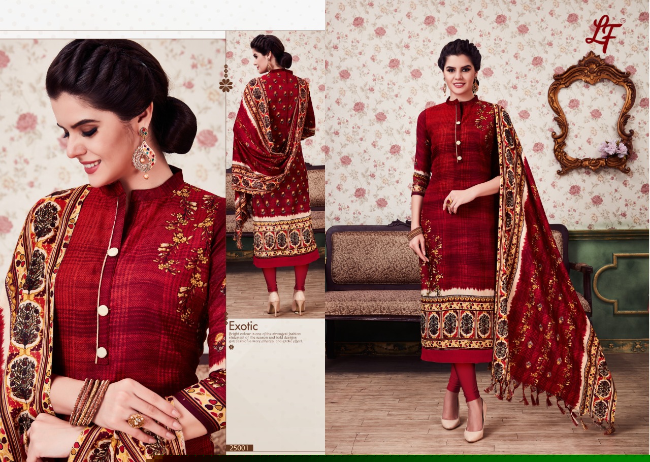 Lf-winter Collection Vol-25 By Lavli Fashion 25001 To 25008 Series Designer Suits Stylish Beautiful Colourful Printed & Embroidered Party Wear & Occasional Wear Pure Pashmina Dresses At Wholesale Price