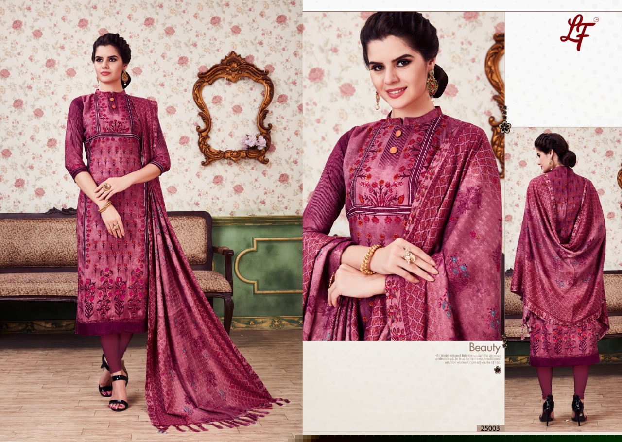 Lf-winter Collection Vol-25 By Lavli Fashion 25001 To 25008 Series Designer Suits Stylish Beautiful Colourful Printed & Embroidered Party Wear & Occasional Wear Pure Pashmina Dresses At Wholesale Price
