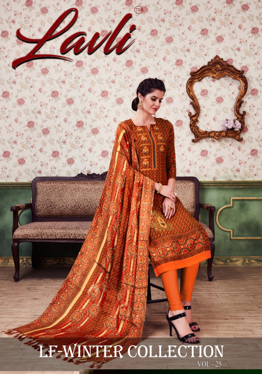 Lf-winter Collection Vol-25 By Lavli Fashion 25001 To 25008 Series Designer Suits Stylish Beautiful Colourful Printed & Embroidered Party Wear & Occasional Wear Pure Pashmina Dresses At Wholesale Price