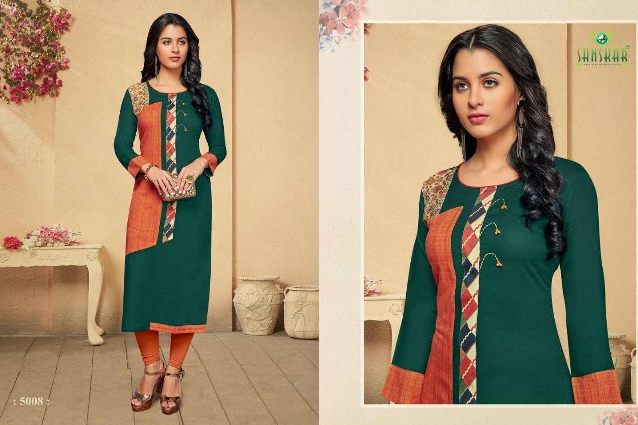 Libbas By Sanskar Tex Print 5005 To 5012 Series Stylish Colorful Fancy Beautiful Casual Wear & Ethnic Wear Pure Heavy Rayon Kurtis At Wholesale Price