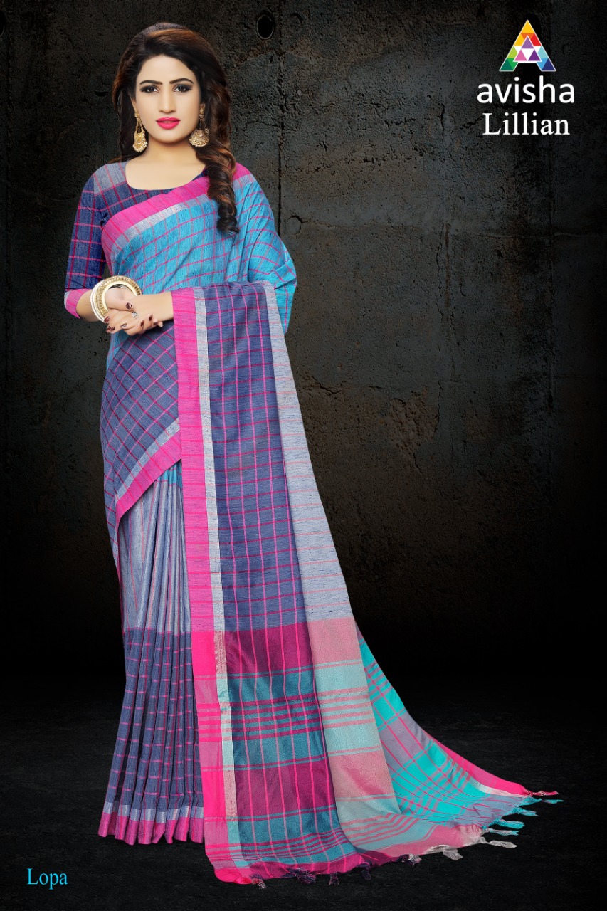 Lilian By Avisha Indian Traditional Wear Collection Beautiful Stylish Fancy Colorful Party Wear & Occasional Wear Blended Cotton With Heavy Embroidery Sarees At Wholesale Price