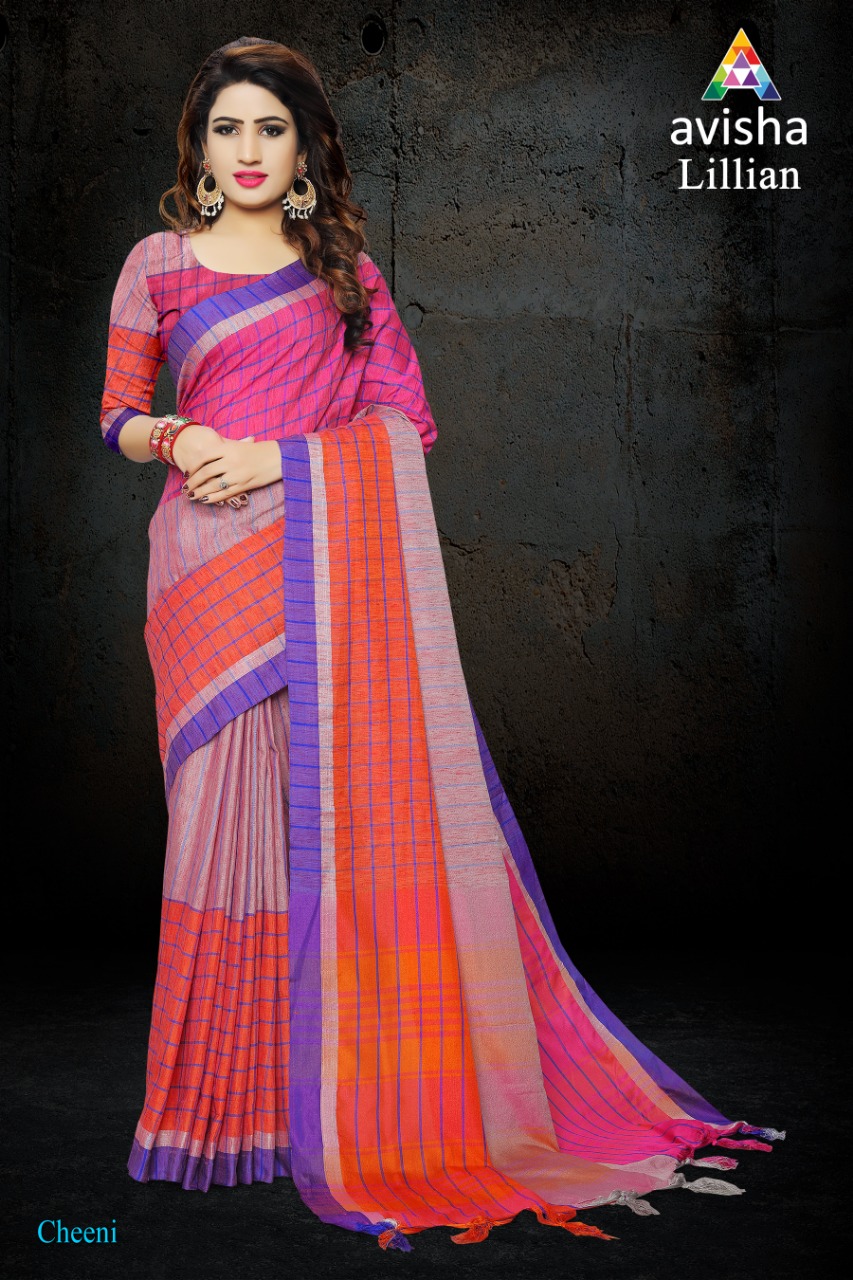 Lilian By Avisha Indian Traditional Wear Collection Beautiful Stylish Fancy Colorful Party Wear & Occasional Wear Blended Cotton With Heavy Embroidery Sarees At Wholesale Price