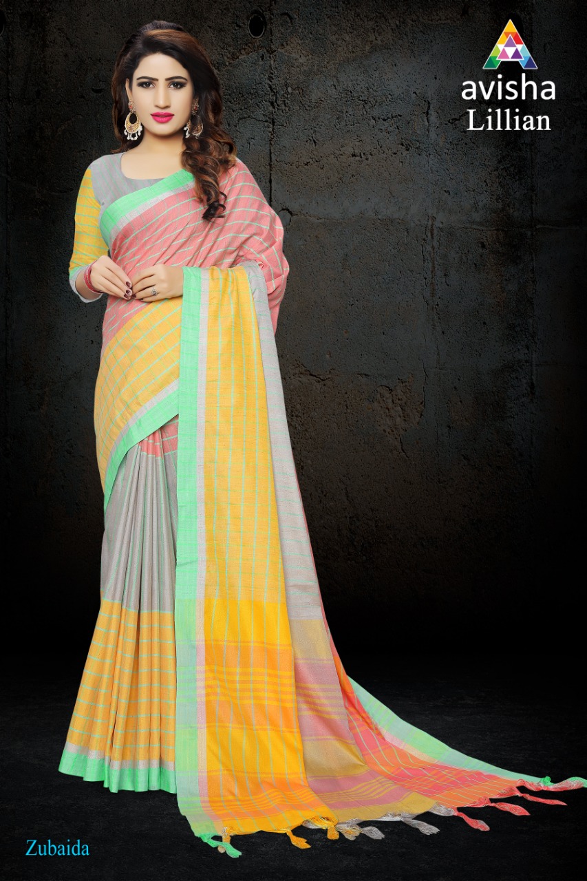 Lilian By Avisha Indian Traditional Wear Collection Beautiful Stylish Fancy Colorful Party Wear & Occasional Wear Blended Cotton With Heavy Embroidery Sarees At Wholesale Price