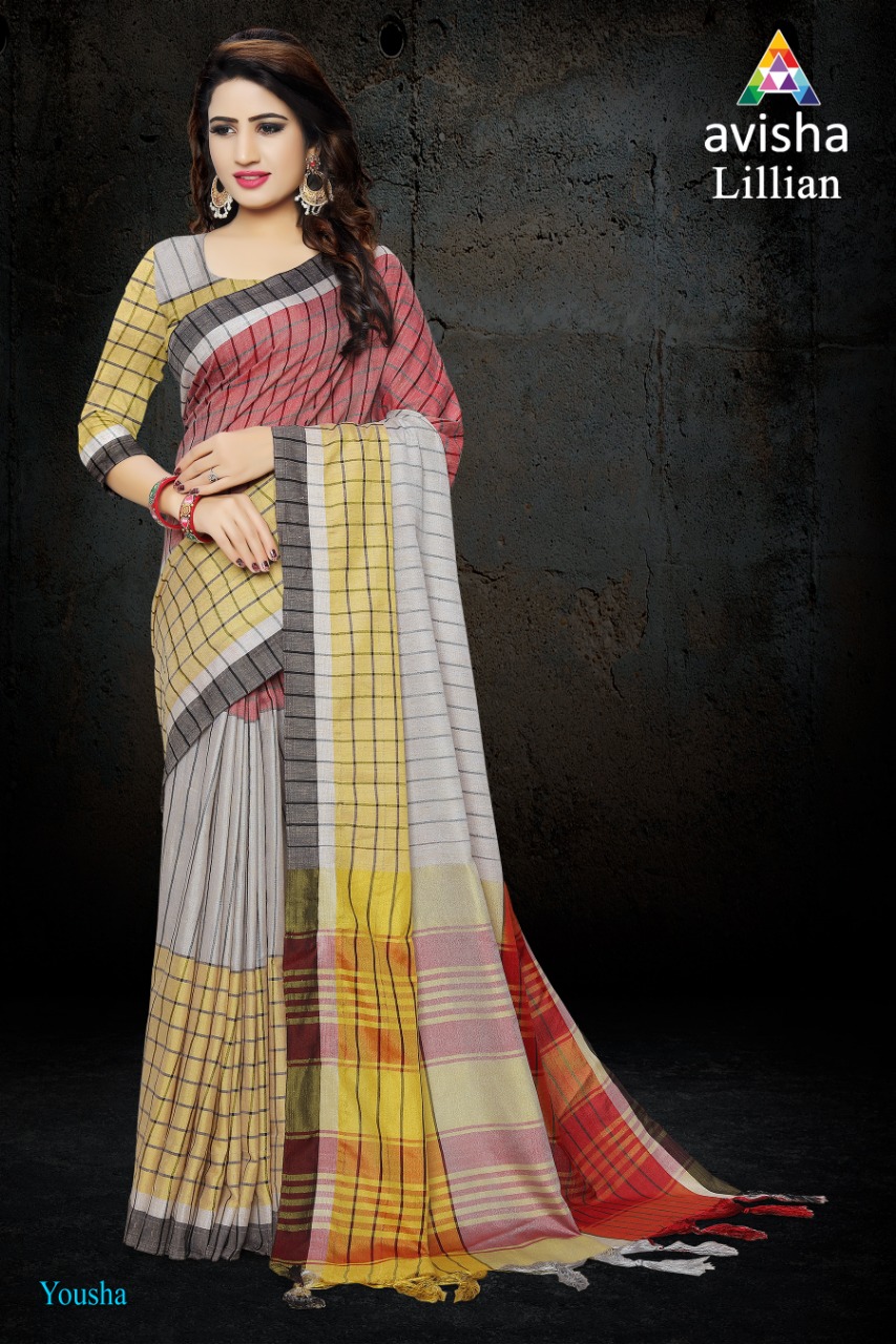 Lilian By Avisha Indian Traditional Wear Collection Beautiful Stylish Fancy Colorful Party Wear & Occasional Wear Blended Cotton With Heavy Embroidery Sarees At Wholesale Price
