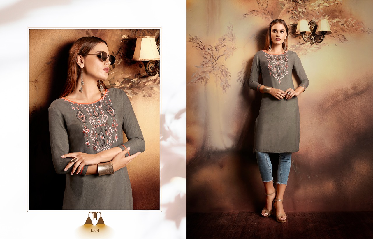 Lily Vol-15 By Kajree Fashion 1310 To 1321 Series Beautiful Stylish Fancy Colorful Casual Wear & Ethnic Wear & Ready To Wear Rayon Embroidered Kurtis At Wholesale Price