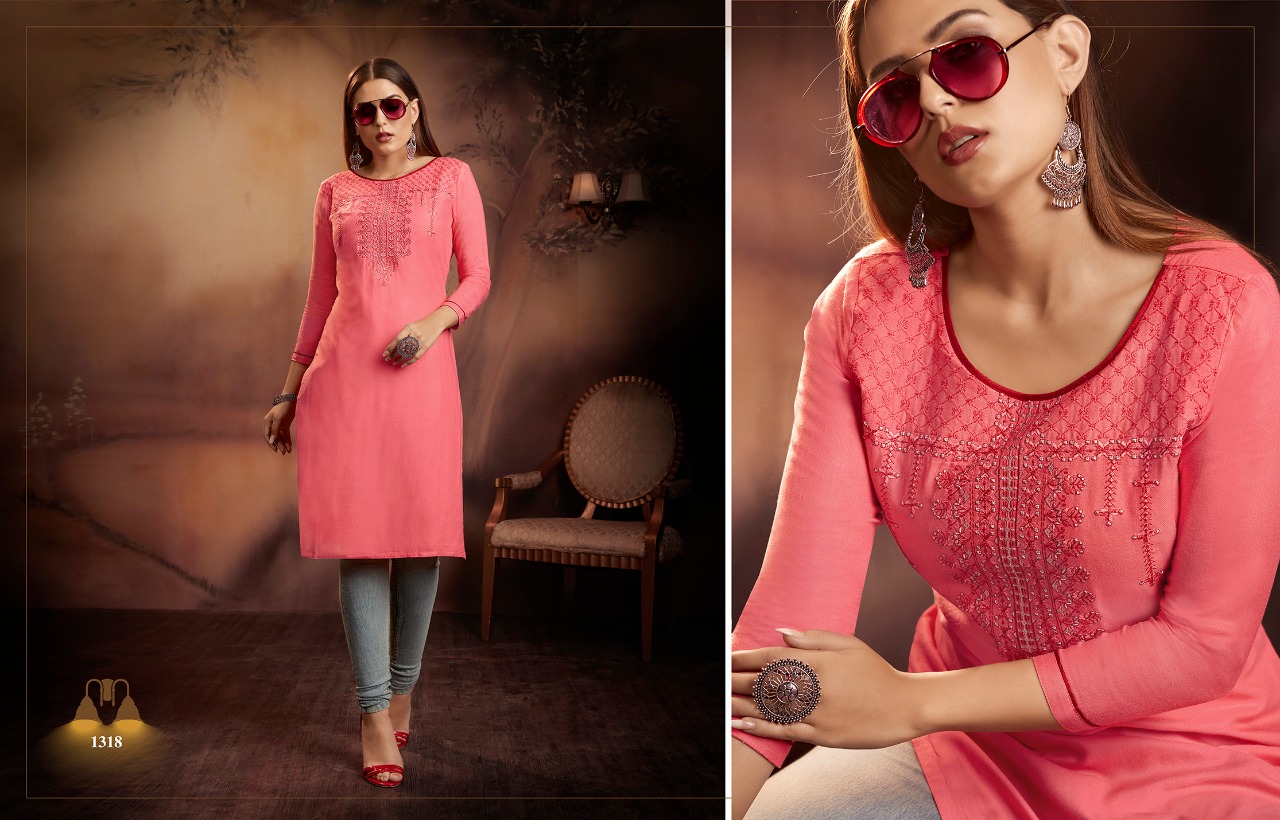 Lily Vol-15 By Kajree Fashion 1310 To 1321 Series Beautiful Stylish Fancy Colorful Casual Wear & Ethnic Wear & Ready To Wear Rayon Embroidered Kurtis At Wholesale Price
