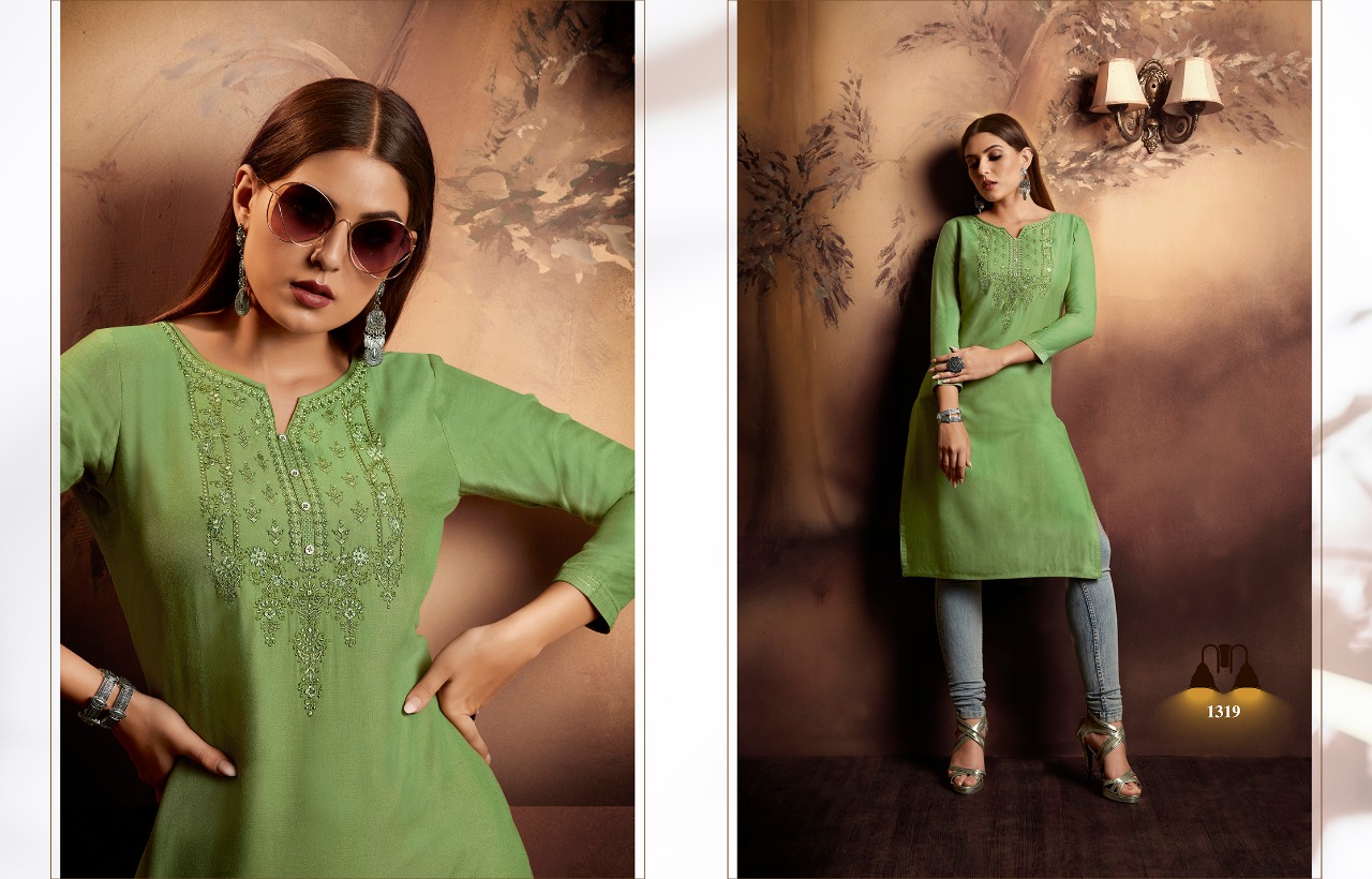 Lily Vol-15 By Kajree Fashion 1310 To 1321 Series Beautiful Stylish Fancy Colorful Casual Wear & Ethnic Wear & Ready To Wear Rayon Embroidered Kurtis At Wholesale Price