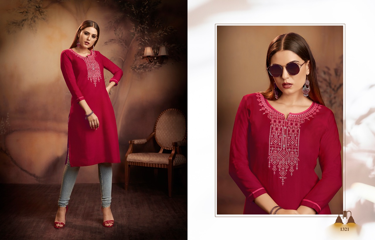 Lily Vol-15 By Kajree Fashion 1310 To 1321 Series Beautiful Stylish Fancy Colorful Casual Wear & Ethnic Wear & Ready To Wear Rayon Embroidered Kurtis At Wholesale Price