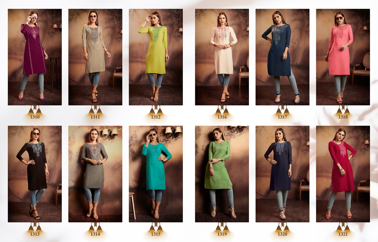 Lily Vol-15 By Kajree Fashion 1310 To 1321 Series Beautiful Stylish Fancy Colorful Casual Wear & Ethnic Wear & Ready To Wear Rayon Embroidered Kurtis At Wholesale Price