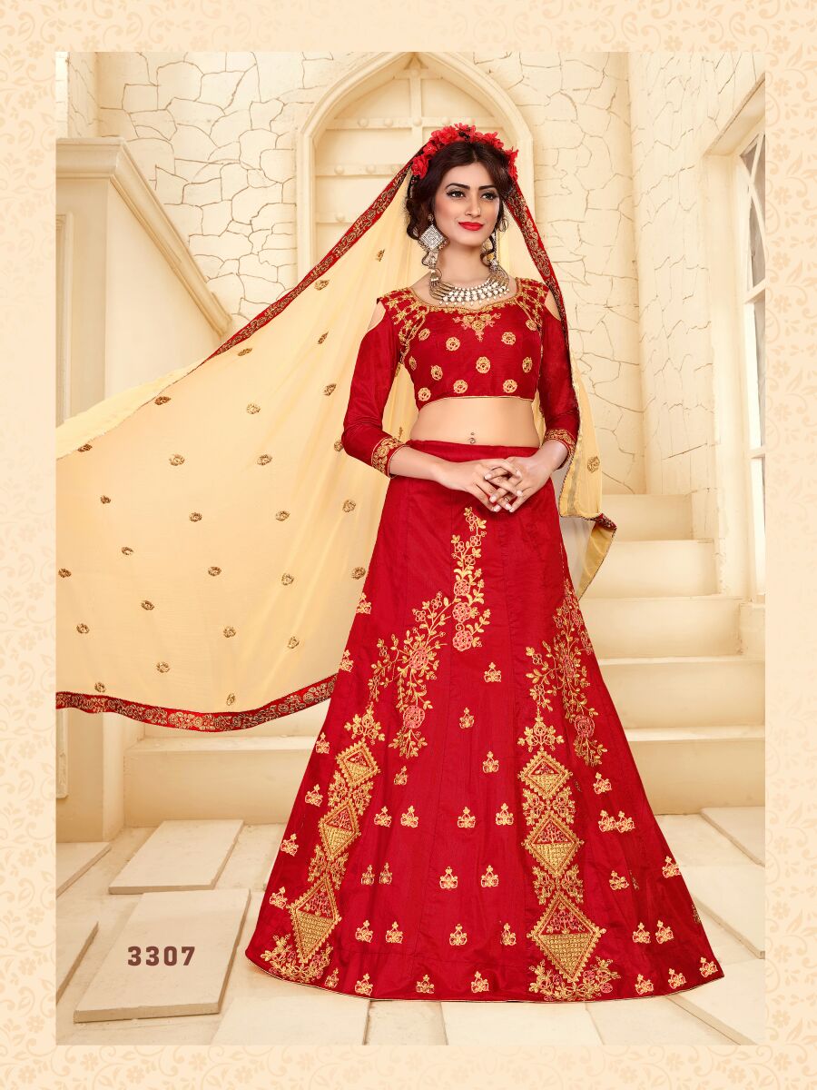 Lily By Sanskar Style 3307 To 3315 Series Designer Wedding Collection Beautiful Stylish Fancy Colorful Party Wear & Occasional Wear Silk Lehengas At Wholesale Price