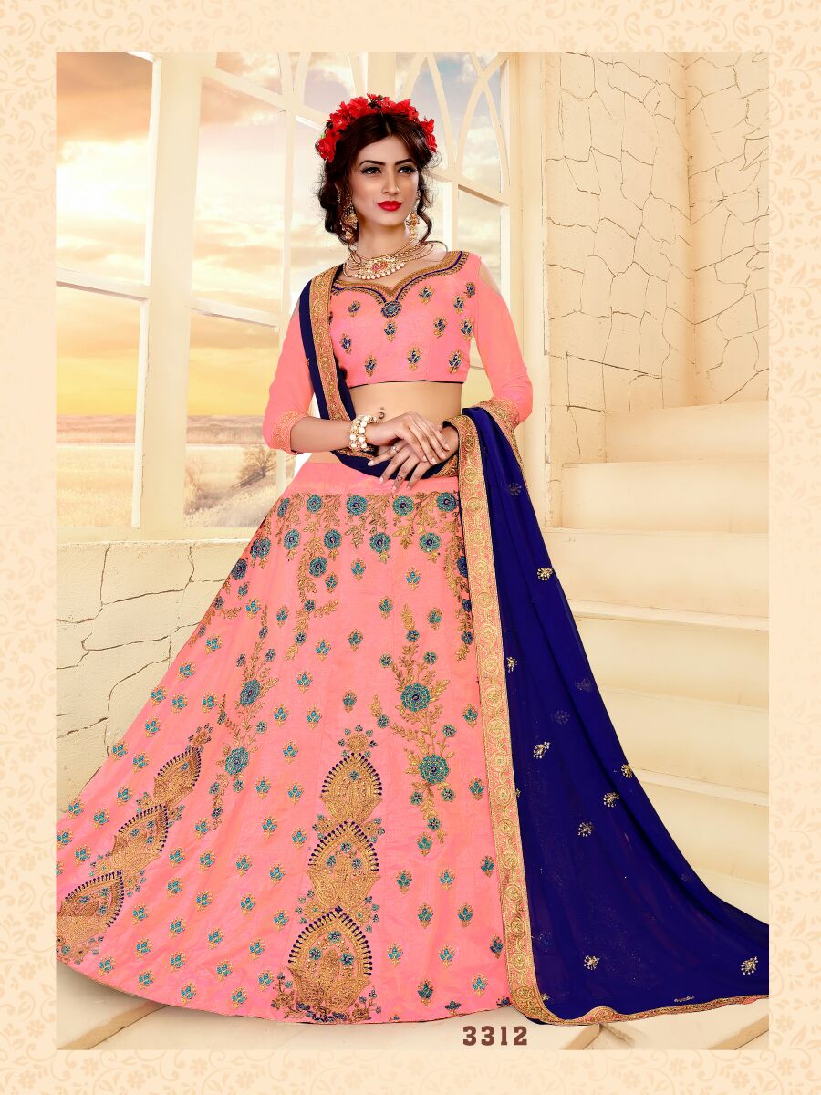 Lily By Sanskar Style 3307 To 3315 Series Designer Wedding Collection Beautiful Stylish Fancy Colorful Party Wear & Occasional Wear Silk Lehengas At Wholesale Price