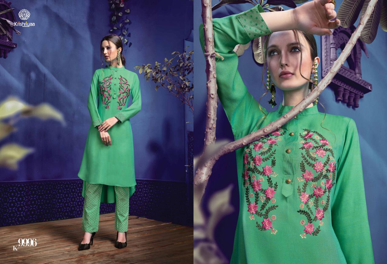 Limelight Vol-2 By Krishriyaa 9991 To 9998 Series Beautiful Stylish Fancy Colorful Casual Wear & Ethnic Wear Handloom/viscose Cotton Kurtis With Bottom At Wholesale Price