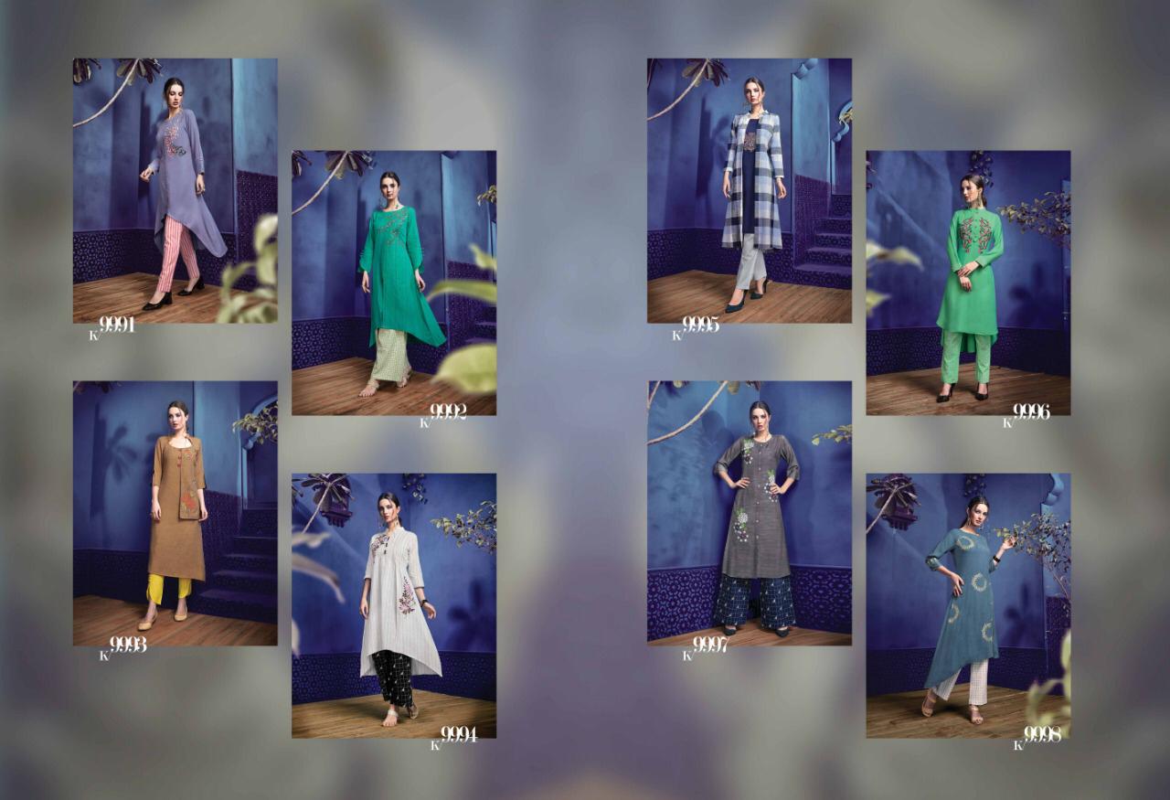 Limelight Vol-2 By Krishriyaa 9991 To 9998 Series Beautiful Stylish Fancy Colorful Casual Wear & Ethnic Wear Handloom/viscose Cotton Kurtis With Bottom At Wholesale Price
