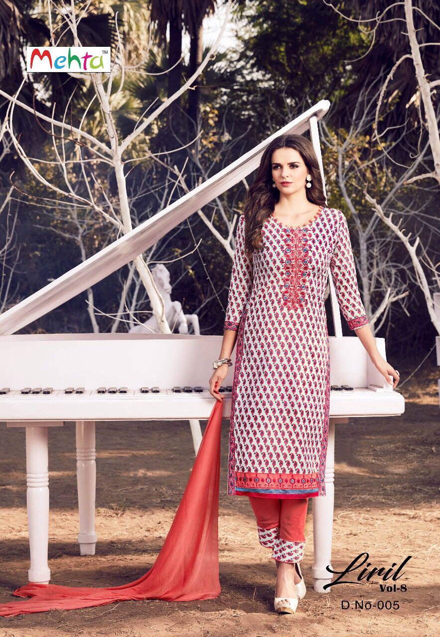 Liril Vol-8 By Mehta 001 To 008 Series Beautiful Stylish Fancy Colorful Casual Wear & Ethnic Wear Summer Collection Pure Cotton Printed Dresses At Wholesale Price