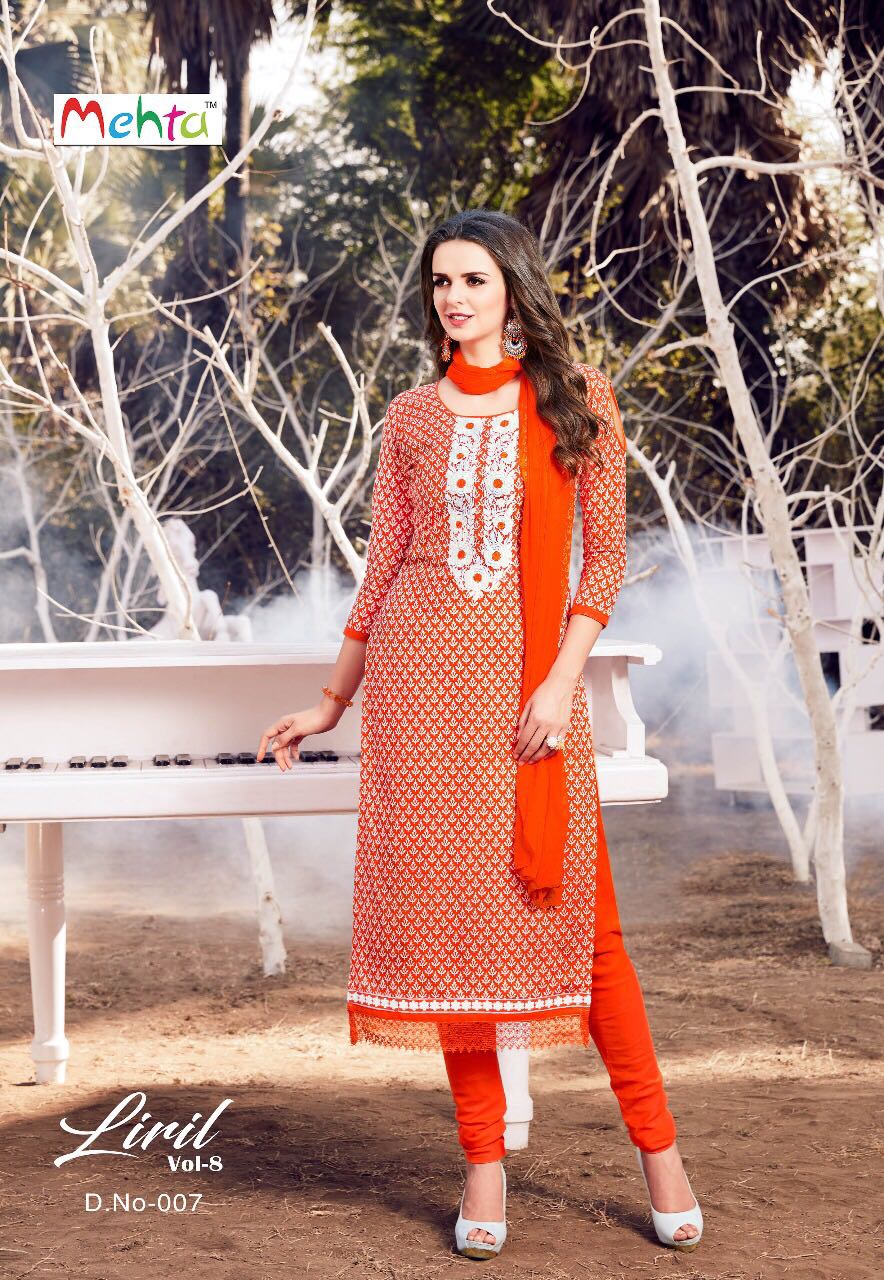 Liril Vol-8 By Mehta 001 To 008 Series Beautiful Stylish Fancy Colorful Casual Wear & Ethnic Wear Summer Collection Pure Cotton Printed Dresses At Wholesale Price