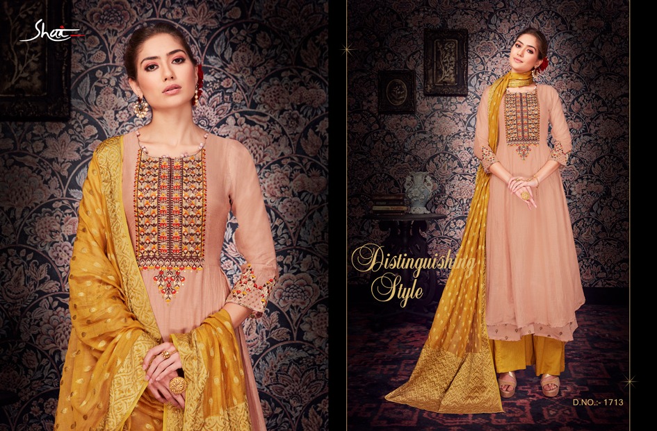 Livia By Shai 1711 To 1718 Series Designer Collection Suits Beautiful Stylish Fancy Colorful Party Wear & Occasional Wear Pure Bemberg Silk Dresses At Wholesale Price