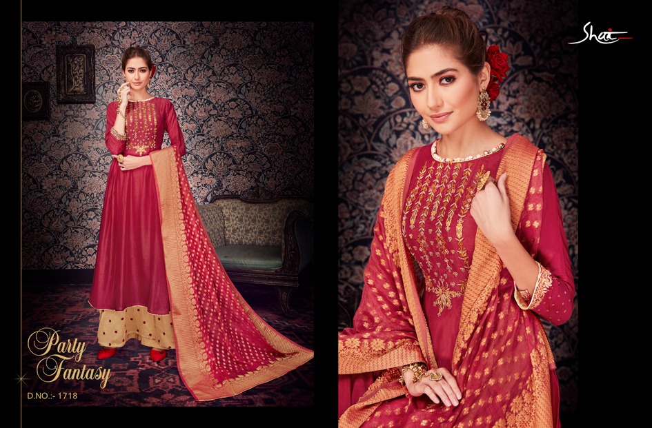 Livia By Shai 1711 To 1718 Series Designer Collection Suits Beautiful Stylish Fancy Colorful Party Wear & Occasional Wear Pure Bemberg Silk Dresses At Wholesale Price