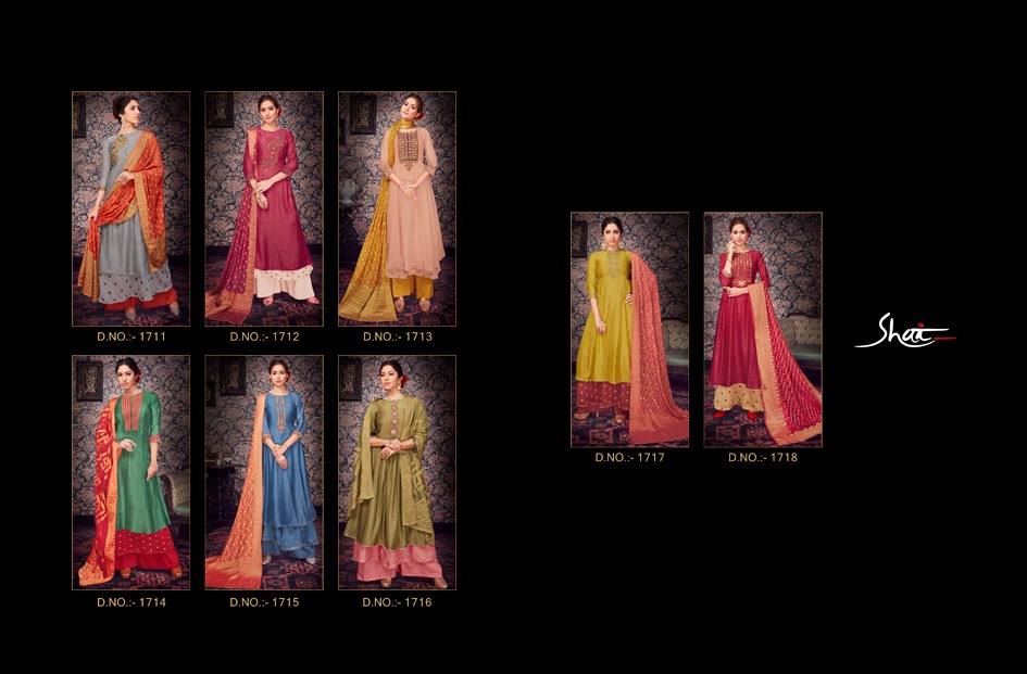 Livia By Shai 1711 To 1718 Series Designer Collection Suits Beautiful Stylish Fancy Colorful Party Wear & Occasional Wear Pure Bemberg Silk Dresses At Wholesale Price
