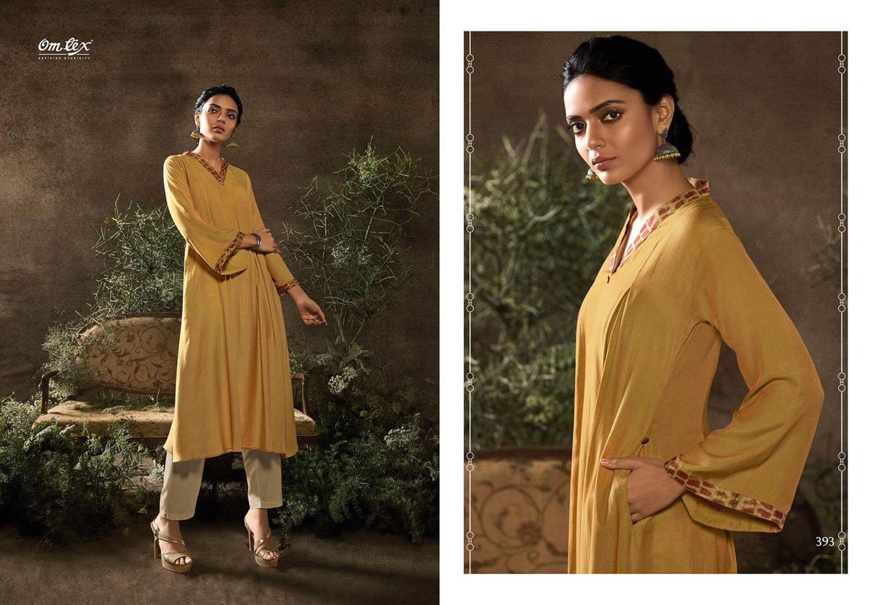 Lize By Om Tex 391 To 396 Series Beautiful Stylish Colorful Fancy Party Wear & Ethnic Wear & Ready To Wear Rabia Silk Kurtis At Wholesale Price