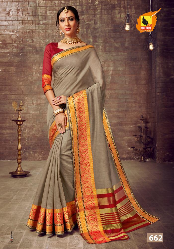 Lotus By Ashika Sarees 661 To 670 Series Indian Traditional Wear Collection Beautiful Stylish Fancy Colorful Party Wear & Occasional Wear Chanderi Cotton Sarees At Wholesale Price
