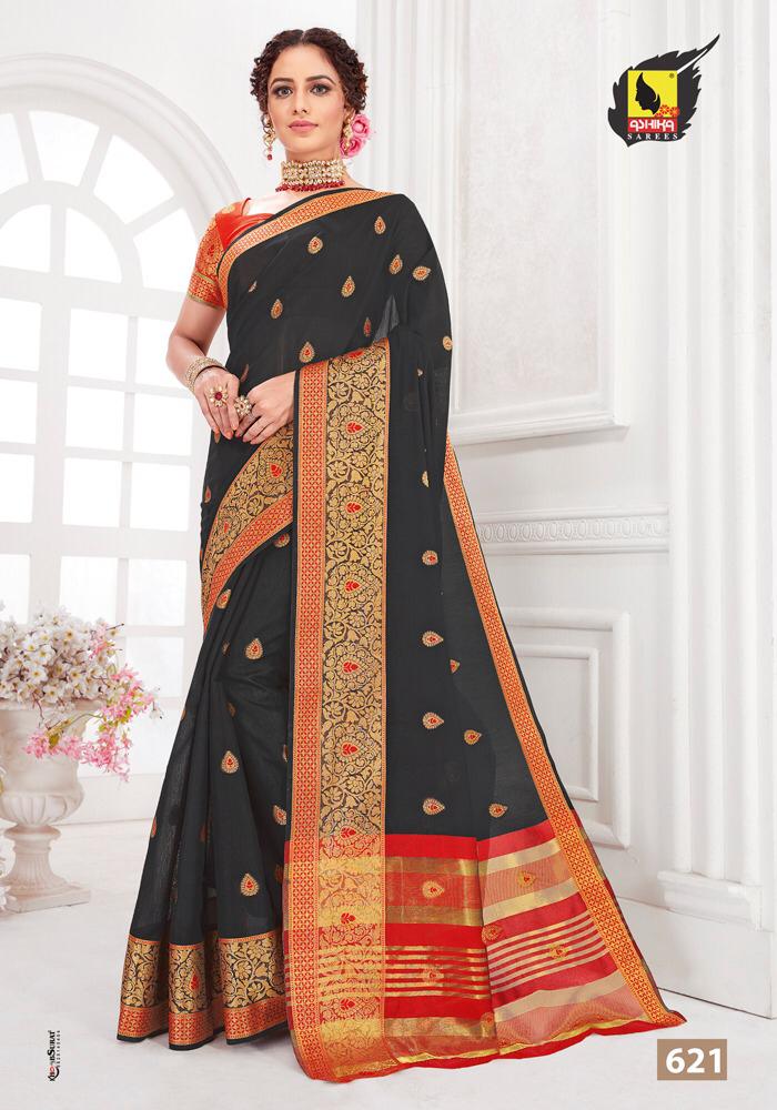 Lotus Butta By Ashika Sarees 621 To 630 Series Indian Traditional Wear Collection Beautiful Stylish Fancy Colorful Party Wear & Occasional Wear Heavy Chanderi Cotton Sarees At Wholesale Price