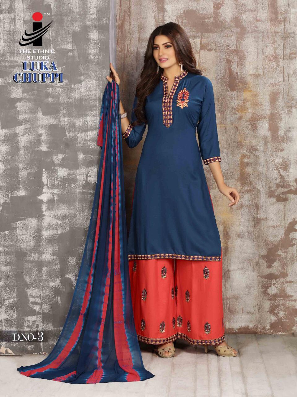 Luka Chuppi By The Ethnic Studion 1 To 8 Series Designer Collection Suits Beautiful Stylish Fancy Colorful Party Wear & Occasional Wear Heavy Rayon Printed Dresses At Wholesale Price
