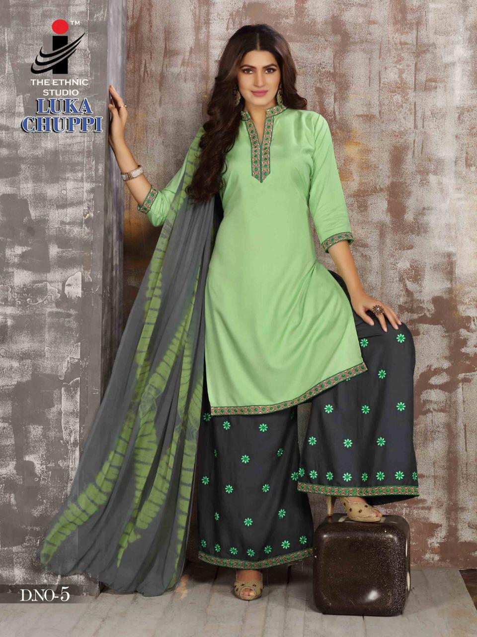 Luka Chuppi By The Ethnic Studion 1 To 8 Series Designer Collection Suits Beautiful Stylish Fancy Colorful Party Wear & Occasional Wear Heavy Rayon Printed Dresses At Wholesale Price
