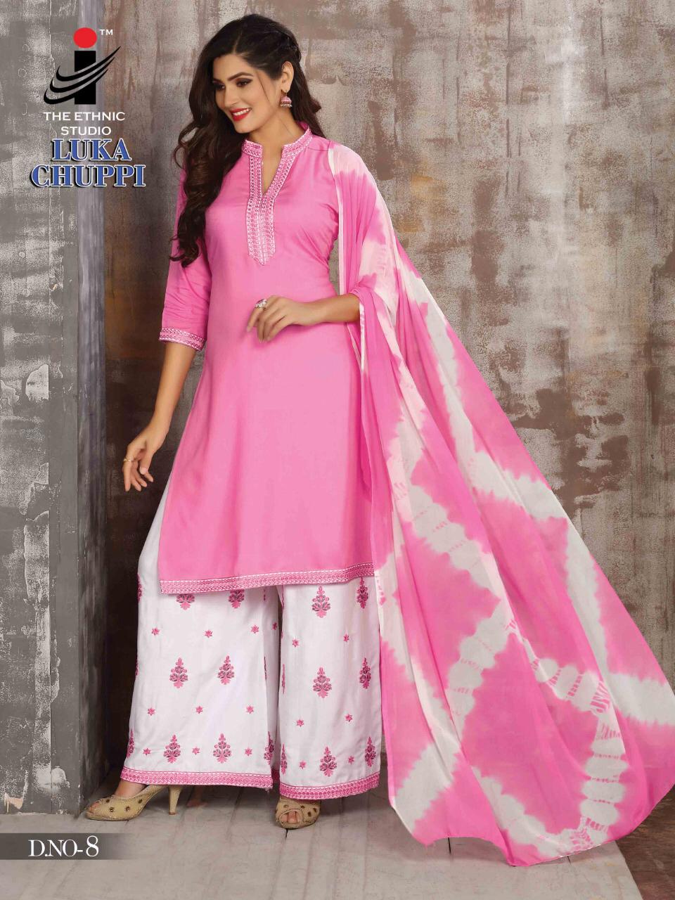 Luka Chuppi By The Ethnic Studion 1 To 8 Series Designer Collection Suits Beautiful Stylish Fancy Colorful Party Wear & Occasional Wear Heavy Rayon Printed Dresses At Wholesale Price