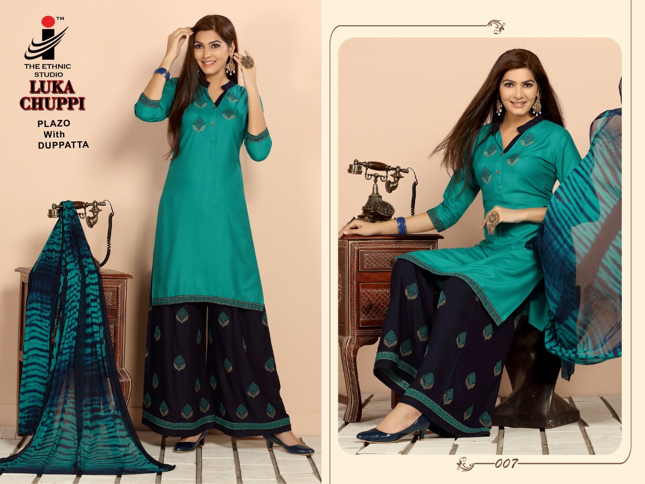 Lukka Chuppi Vol-2 By The Ethinic Studio 001 To 008 Series Beautiful Stylish Fancy Colorful Casual Wear & Ethnic Wear & Ready To Wear Heavy Rayon With Embroidery Kurtis At Wholesale Price