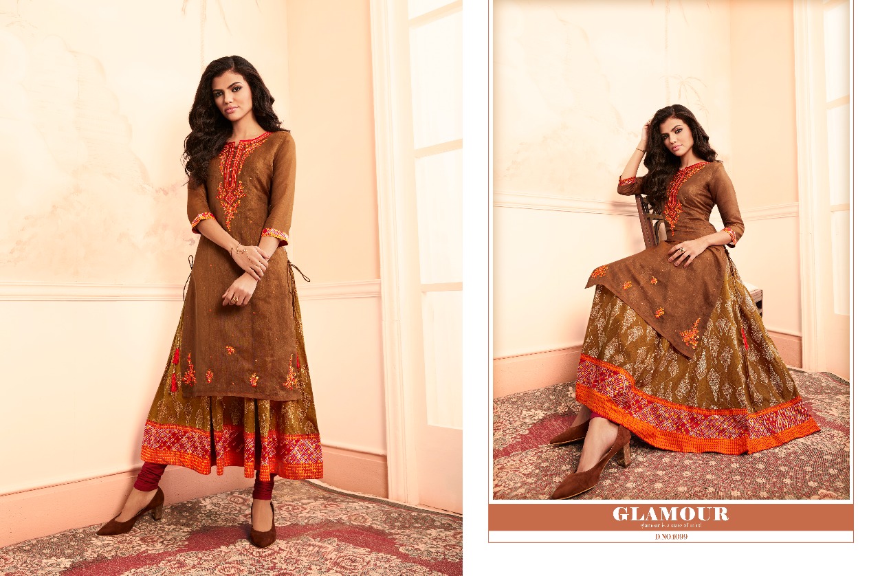Luxurious By Taapsee Pannu By Kajree Fashion 1091 To 1100 Series Designer Beautiful Stylish Fancy Colorful Party Wear & Ethnic Wear Pure Modal Banaras With Cotton Printed Inner Kurtis At Wholesale Price