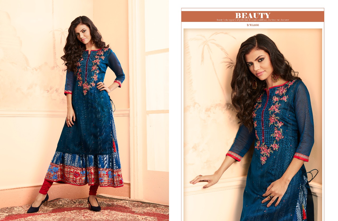 Luxurious By Taapsee Pannu By Kajree Fashion 1091 To 1100 Series Designer Beautiful Stylish Fancy Colorful Party Wear & Ethnic Wear Pure Modal Banaras With Cotton Printed Inner Kurtis At Wholesale Price