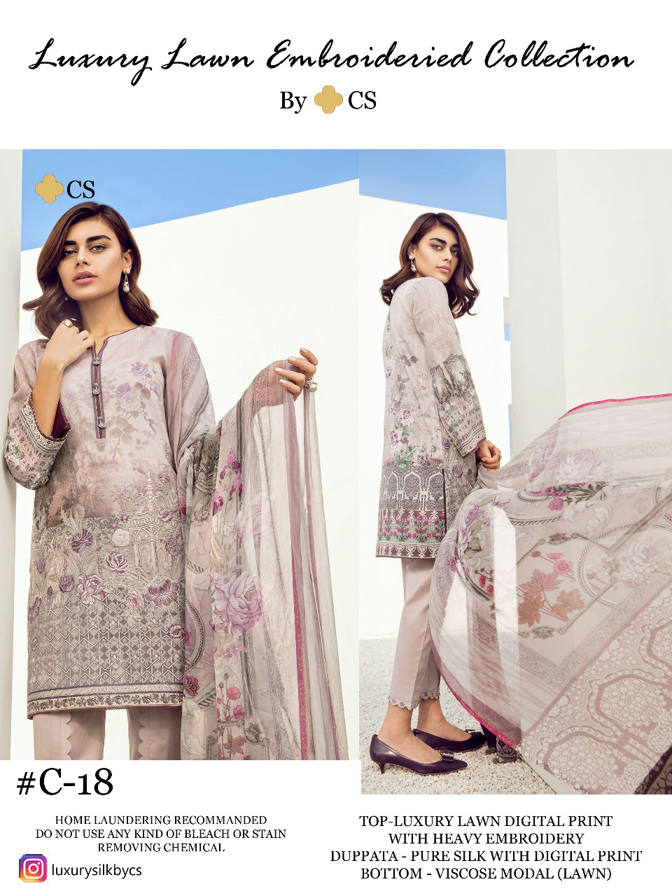 Luxury Lawn Embroidered Collection Vol-5 By Cs 17 To 20 Series Designer Pakistani Suits Colorful Stylish Fancy Beautiful Collection Casual Wear & Ethnic Wear Lawn Embroidered Dresses At Wholesale Price