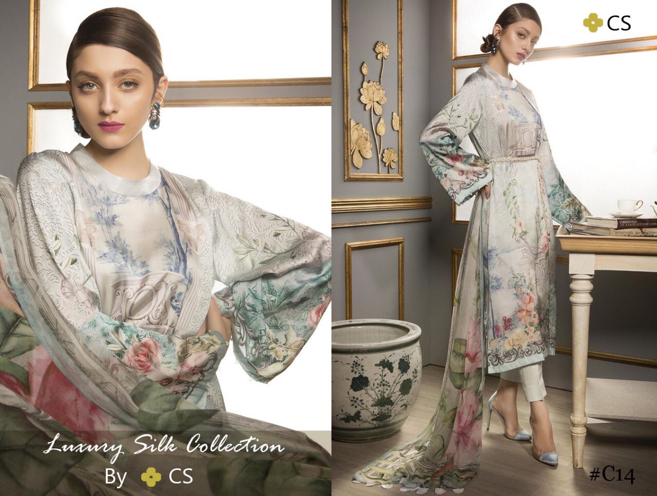 Luxury Silk Collection Vol-4 By Cs C-13 To C-16 Series Designer Pakistani Suits Beautiful Stylish Fancy Colorful Party Wear & Ethnic Wear Collection Pure Silk Printed Dresses At Wholesale Price