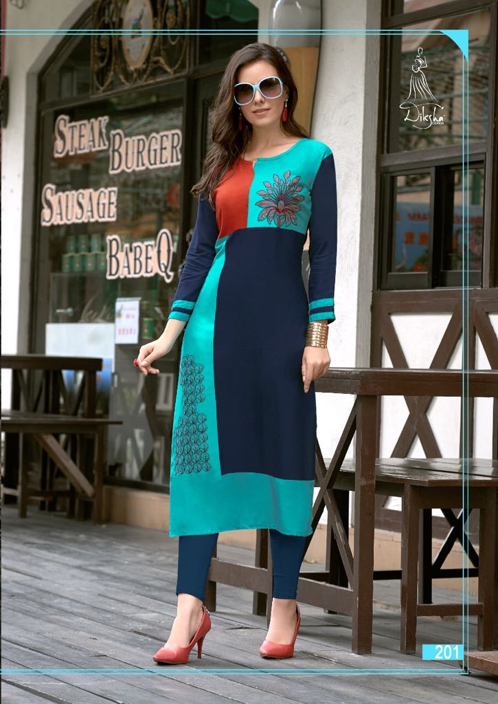 Maahi Vol-2 By Diksha Creation 201 To 214 Series Beautiful Stylish Fancy Colorful Casual Wear & Ethnic Wear & Ready To Wear Rayon Embroidered Kurtis At Wholesale Price