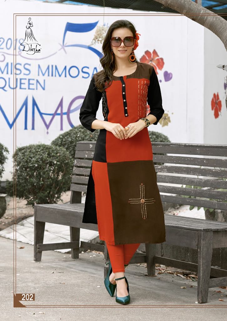 Maahi Vol-2 By Diksha Creation 201 To 214 Series Beautiful Stylish Fancy Colorful Casual Wear & Ethnic Wear & Ready To Wear Rayon Embroidered Kurtis At Wholesale Price
