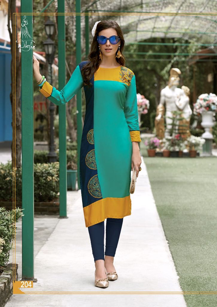 Maahi Vol-2 By Diksha Creation 201 To 214 Series Beautiful Stylish Fancy Colorful Casual Wear & Ethnic Wear & Ready To Wear Rayon Embroidered Kurtis At Wholesale Price